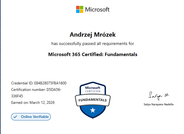 Microsoft 365 Certified: Fundamentals